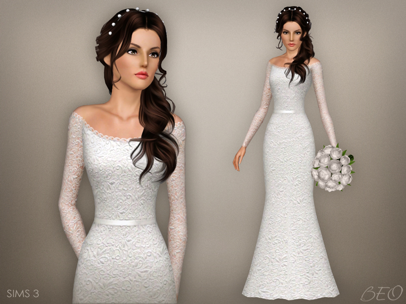 Wedding dress 47 for Sims 3 by BEO (1)